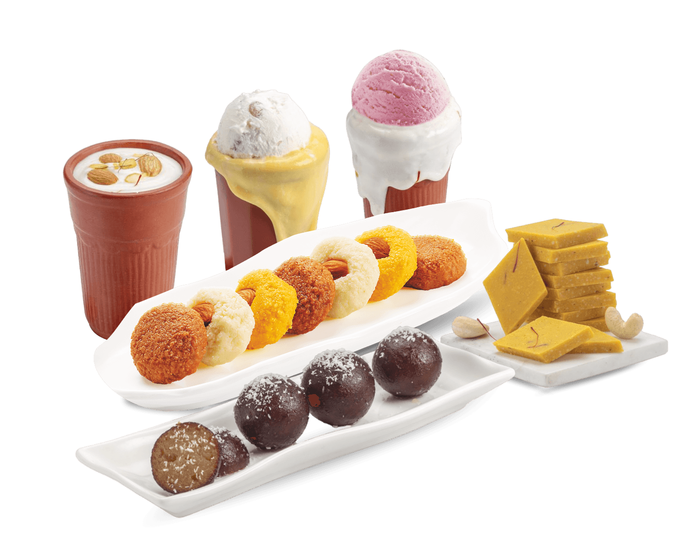 Madhav Dairy sweets, peda, gulab jamun, and traditional dairy desserts