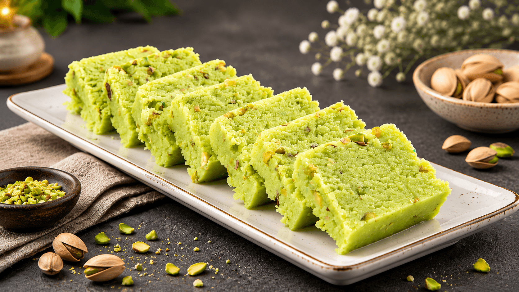 Cook with Madhav — Green Pista Barfi